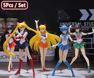 5 stks-Set Sailor Moon Anime Figuur Mizuno Ami Tsukino Usagi Hino Rei Aino Minako Action Figure Model Kawaii pop speelgoed Gift