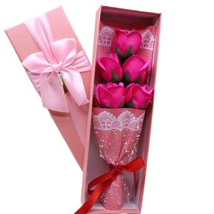 5 pièces/ensemble savon Rose fleur coffret cadeau saint valentin fête des mères Rose éternelle coffrets cadeaux mariage anniversaire décoration fleurs Caja De Regalo Con Flor De Rosa De Jabon