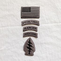 5 -st. Set Special Forces Borduursel Hook Loop Patch Us Flag Ranger Tab Militair embleem voor stoffen tas tactische vlekken