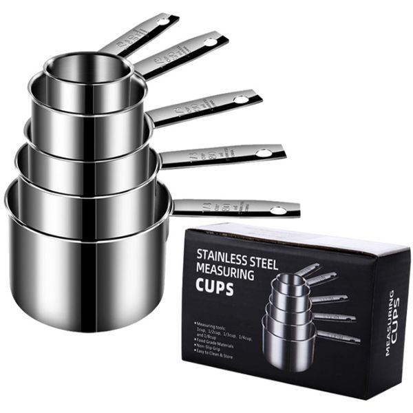 5 unids/set de cucharas medidoras de acero inoxidable, herramienta para café en polvo, cuchara medidora, báscula de cocina, pastelería, equilibrio de cocina