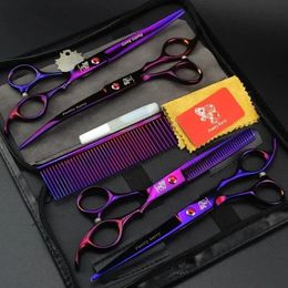 5 piezas/set Pet de acero inoxidable Pet Dogs Grooming Traje Traje de peluquería para perros Herramientas de corte de peluquería de animales