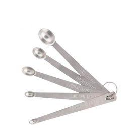5 unids/set cucharas medidoras redondas de acero inoxidable utensilios de cocina para hornear para medir líquido en polvo pastel herramienta de cocina SN736