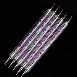 5 -st set uv gel schilderen tekenen nail art stip pen acryl caviar 2 way borstel salon decoraties manicure gereedschap kit