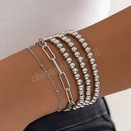 5 pièces/ensemble Vintage grande boule chaîne Bracelets à portée de main pour les femmes Goth métal breloque Bracelets Pulseras Grunge bijoux cadeau