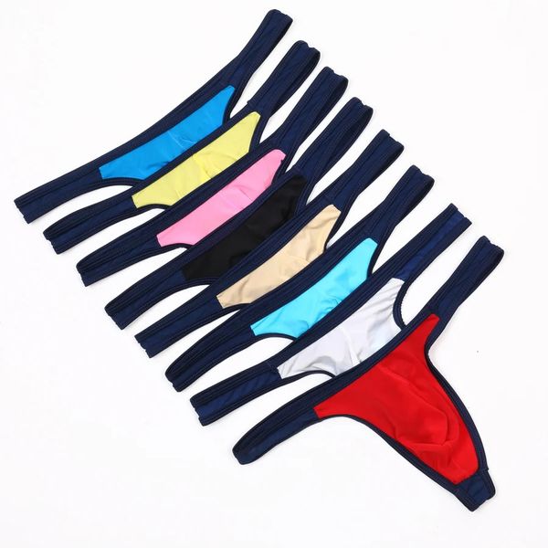 5pcs Sous-vêtements sexy pour hommes Respirant Slip personnel Bikini G-string String Jocks Tanga Slip Homme Short Exotique T-back E-052 240117