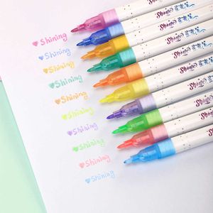 5 stks Shine Highlighter Pen Set Bling Glitter Shining Art Marker Color Drawing Paint voor Journal Diary School A6243