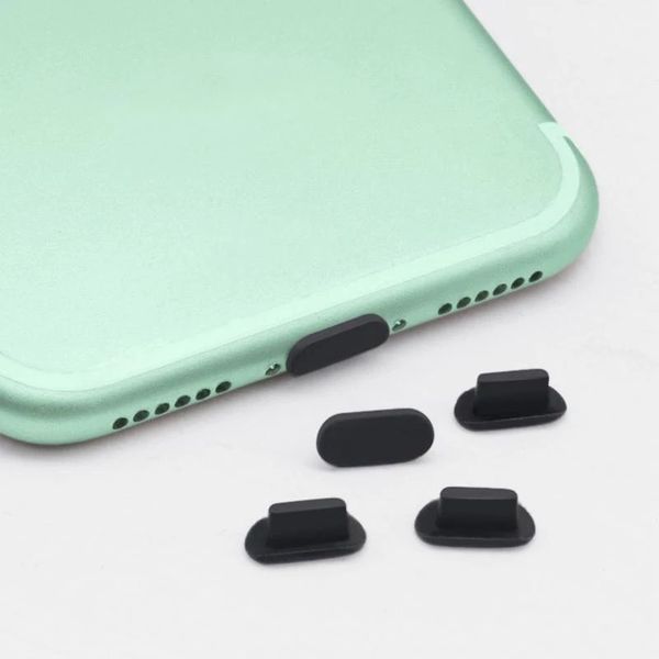 5 piezas de silicona polvo enchufe celular USB Puerto de carga Cubierta protectora para Samsung Xiaomi Huawei Cubierta de polvo de silicona suave de manzana