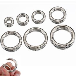 5 pièces couleur argent anneau à ressort 15-40mm fermoirs ronds ouvrable mousqueton porte-clés mousqueton connecteur pour la fabrication de bijoux fournitures