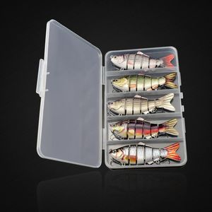 5 pièces ensemble de Wobbler coulant appâts de pêche Kit d'appâts artificiels leurre dur Swimbait brochet Wobblers pour matériel de bar 240113