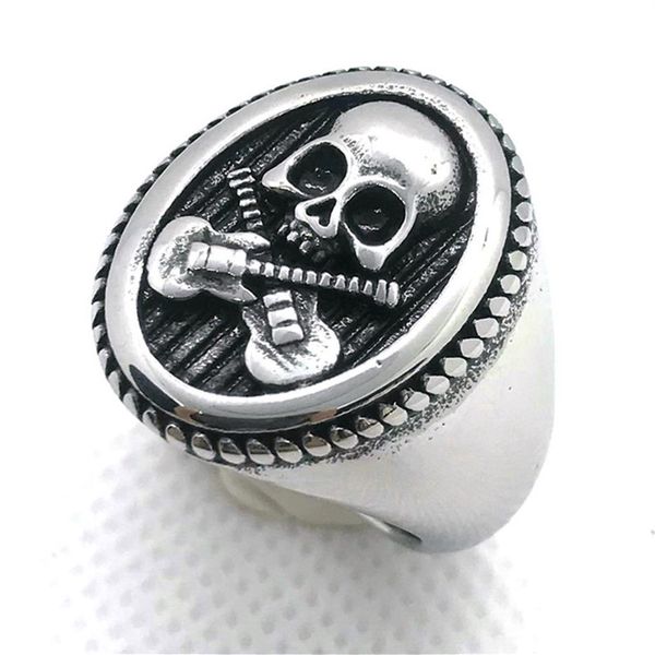 Anillo de guitarra con calavera de plata dorada, tamaño 7-14, acero inoxidable 316L, hombre, niño, motorista, música Rock, anillo de calavera 329G, 5 uds.