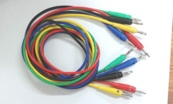 Cable con conector Banana de 4MM de voltaje de silicona suave, 5 uds., para conector de poste de encuadernación