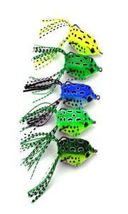 5pcs Cebado de tubo blando Luros de pesca de plástico Rana Hanchos de agudos Mini 55cm 8g Baitsa de cebo artificial32247p9305935