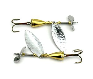 Outil de pêche cuillère/kit turbine à truite/paillettes rotatives en métal 9 cm 12.5g 5 pièces