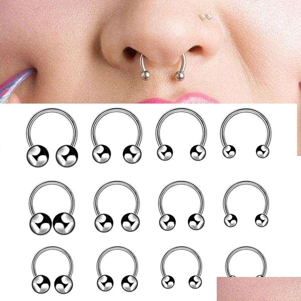 5 Unids Anillo de Nariz de Acero Inoxidable Calibre 16 Septum Piercing Oreja Pendientes de Hélice para Mujeres Hombres Joyería Punk Piercings de Labios Dhgarden Otszv