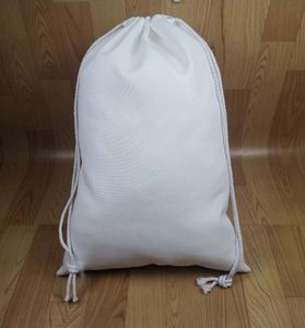 5pcs Stuff Sacks Sublimation DIY White Blank Canvas Christmas Santa Claus Gift Drawstring Bags