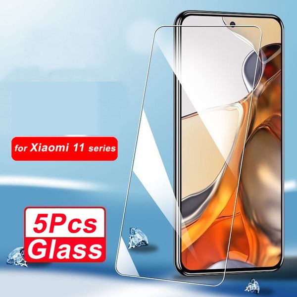 5pcs vidrio templado para Xiaomi Mi 11x 11t Pro 11i 11 Lite 5G Pantalla Protector Pantalla Película protectora Guardia a prueba de choques 10h