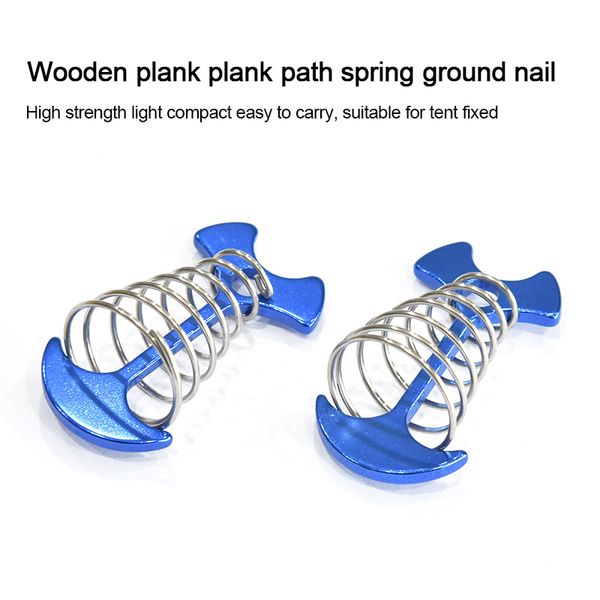 5pcs Tente Spring Nail avec 5 Carabiners Tent Pergs Corde boucle réglable planche planche à source