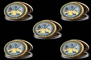 5pcs Le Département de l'armée américaine de la Marine 1 oz Valeurs fondamentales Gold Valeurs militaires Collectibles de monnaie 8143944