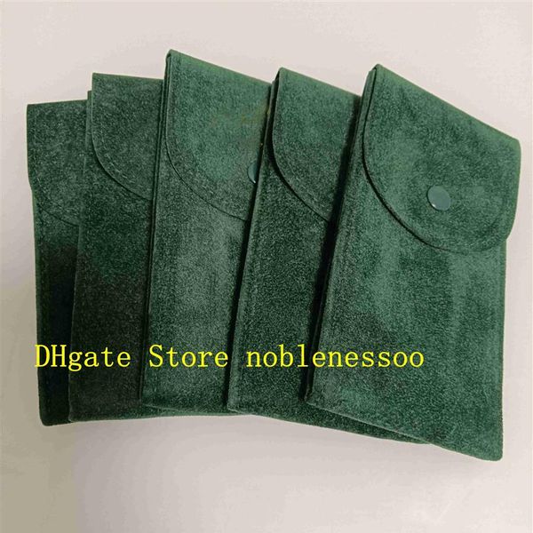 5PCS Top Perpetual Green Watch Cloth Bag Boxes Travel Collection 70mm x 130mm Pour Montres President 126610 116500 116660 11661236y
