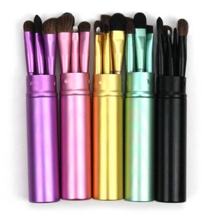 Juego de Mini brochas de maquillaje de ojos, 5 uds., portátiles de viaje, sombra de ojos Reals, delineador de ojos, cepillo para cejas, kit de brochas de maquillaje de labios