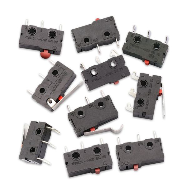 Caída de interruptor de viaje de 5 PCS Interruptor plateado Sily Micro Limit Interruptor Rel manejo recto KW12 5A 125V Micro Switch