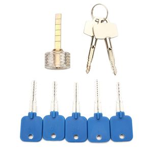 Ensemble de clés d'essai 5 pièces avec outils de serrurier de cadenas de pratique en forme de croix transparents