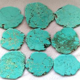 5 pièces Turquoise dalle turquoise pierre cabochon carte dalle forme veines pépites plates perle trouver 30-100mm4 haute qualité 227T