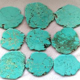 5pcs Turquoise plaat turquoise steen cabochon kaart plaat vorm aderen platte nuggets kraal vinden 30-100mm4 hoge kwaliteit279p