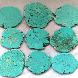 5pcs Turquoise plaat turquoise steen cabochon kaart plaat vorm aderen platte nuggets kraal vinden 30-100mm4 hoge kwaliteit3092