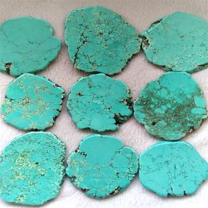 5pcs Turquoise plaat turquoise steen cabochon kaart plaat vorm aderen platte nuggets kraal vinden 30-100mm4 hoge kwaliteit252a