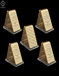 5pcs UK REPLICA GOLD FINE 999 1 OUNCE Troy Johnson Matthey Craft Assayer Refiners Barcoin Collectible2695104
