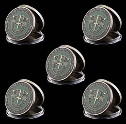 5pcs US America Army Craft Special Forces Nice Green Military Beret Metal Challenge Coin Collectibles8719625