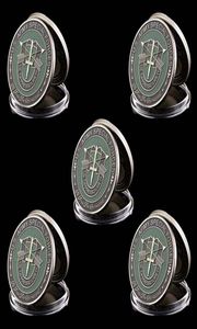 5 pièces artisanat de l'armée américaine Forces spéciales joli béret militaire vert pièce de défi en métal à collectionner 1407900