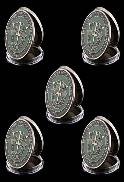 5pcs US America Army Craft Forces spéciales Nice Green Military Béret Metal Challenge Cooin Coinbles9555322