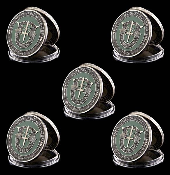 5pcs US America Army Craft Forces spéciales Nice Green Military Béret Metal Challenge Cooin Coinbles9822435