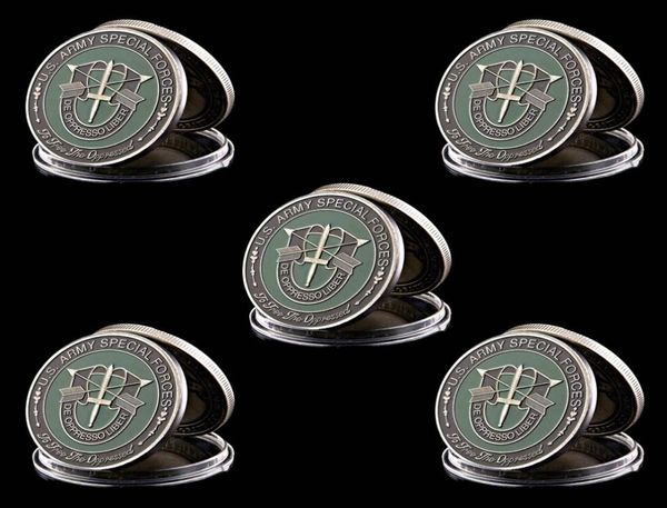 5pcs US America Army Craft Forces spéciales Nice Green Military Béret Metal Challenge Cooin Coinbles8329661