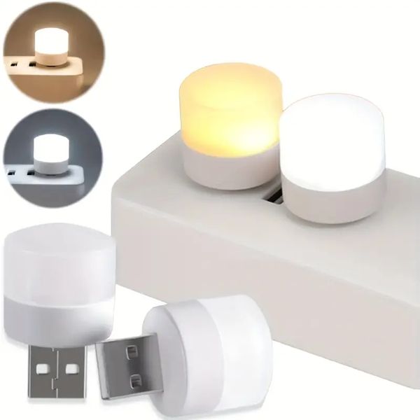 5 piezas de luz nocturna USB, bombilla LED compacta, mini iluminación portátil, iluminación ambiental, lámpara decorativa, mini luz USB para automóvil, dormitorio, baño, corredor