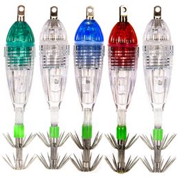 5 pièces lampe LED pour la pêche sous-marine étanche leurre de poisson attirant la lampe lumineuse avec crochets de gabarit de calmar accessoires de pêche 240315