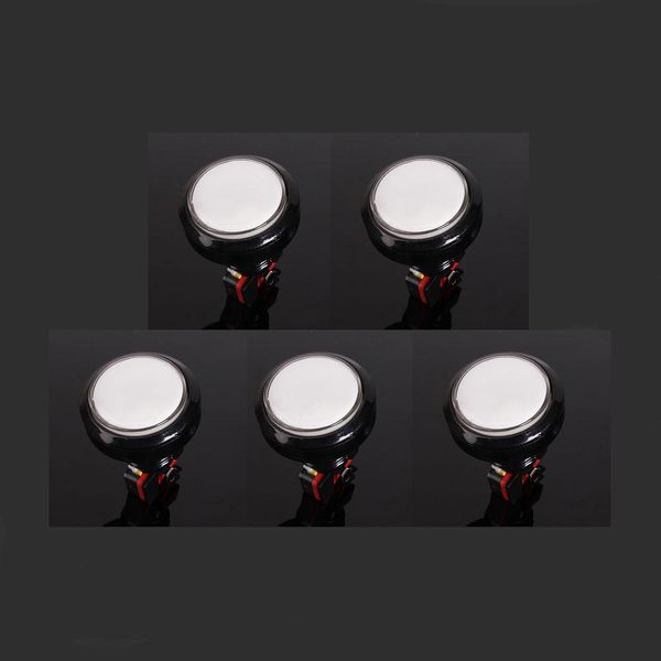 5 pièces blanc 45mm jeu vidéo d'arcade grand bouton poussoir rond LED éclairé lampe illuminée