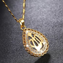 5pcs entiers Femmes classiques Gold Silver Rose Gold Collier de pendentif musulman religieux pour le Middle Eastem bijoux islamique Gift329J