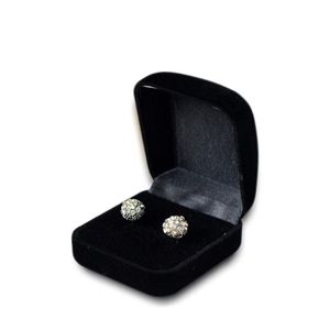 Caja de anillo de terciopelo negro de compromiso, 5 uds., caja plegable de almacenamiento para exhibición de joyas, anillo de boda, regalo de San Valentín O227Z