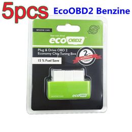 Boîte de réglage de puce économique EcoOBD2, 5 pièces, Plug And Drive, pour essence 15%, économie de carburant, haute qualité 295B