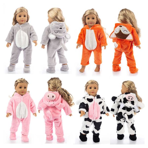 5 uds., venta al por mayor, ropa de muñeca American Girl de 18 pulgadas, nuevos pijamas de animales, accesorios de ropa de 45cm