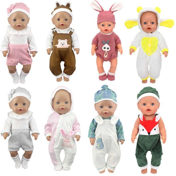 5 uds., venta al por mayor, ropa de muñeca, trajes de salto aptos para bebés de 43cm, accesorios para niñas americanas Reborn de 18 pulgadas, ropa