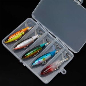 5 uds Whopper Plopper juego de señuelos de Pesca 10CM 13G Topwater Popper cebo giratorio cola Artificial Wobblers señuelos aparejos Pesca 211224