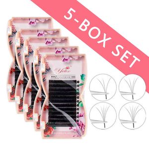 5 pcs Yelix Easy Fanning Extensions De Cils En Gros Volume Lashes Mix Camellia Bloom Lash Extension Fournitures Rose Cils Boîte AA220316