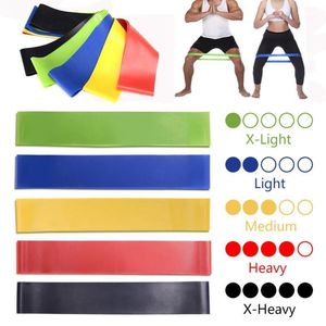 5 uds bandas de goma de resistencia para Yoga equipo de Fitness para interiores y exteriores 0,35mm-1,1mm Pilates deporte entrenamiento entrenamiento elástico