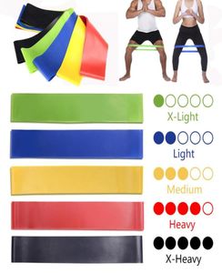 5 pièces bandes de caoutchouc de résistance de Yoga équipement de Fitness extérieur intérieur 0.35mmundéfini1.1mm bandes élastiques d'entraînement de Sport Pilates5446672