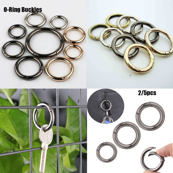 5pcs aleación de zinc primavera jancios de hebilla de hebilla de la bolsa de bolsas clip clibinador de carabinas cargineros chapado en redondeo ronda gatillo para exteriores herramientas al aire libre