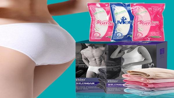 5Pcsbag Ropa interior desechable Algodón puro Hombres Mujeres Viajes al aire libre Lavado Sin rastro Color sólido Calzoncillos de alta calidad Mujeres 7017001